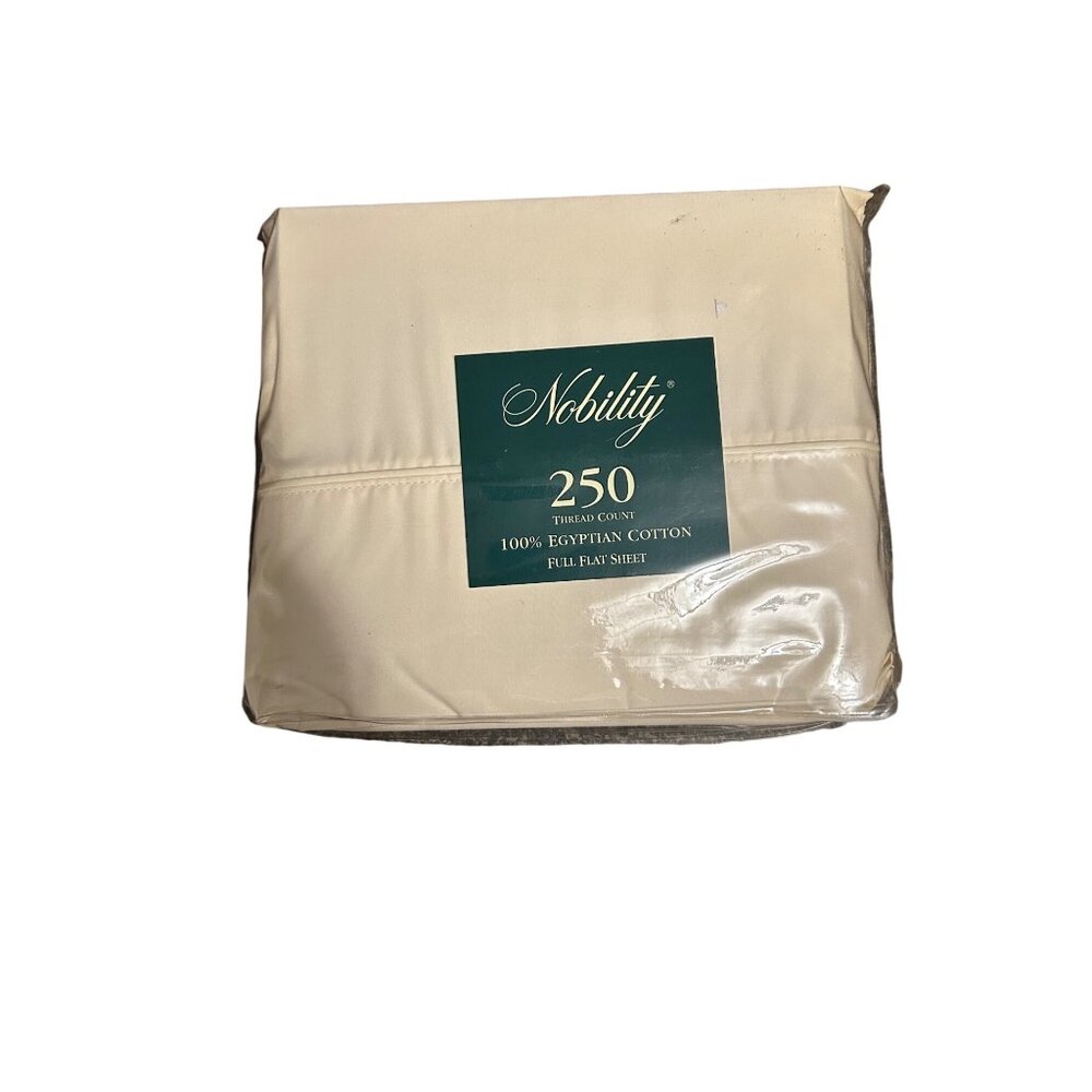 Nobility 250 Thread Count Full Flat Sheet Egyptian Cotton Beige Luxury Bedding